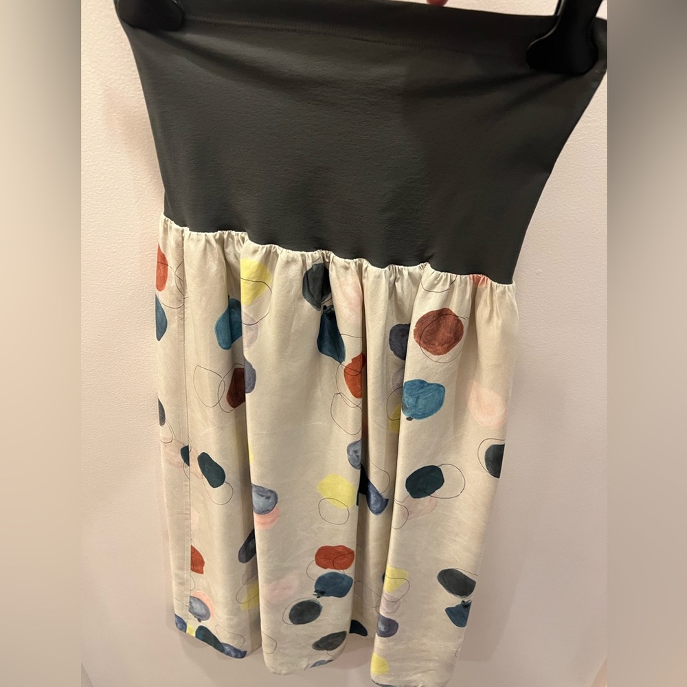 Black and Multicolor Strapless Dress